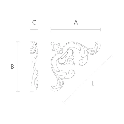 Small Wooden Corner Applique